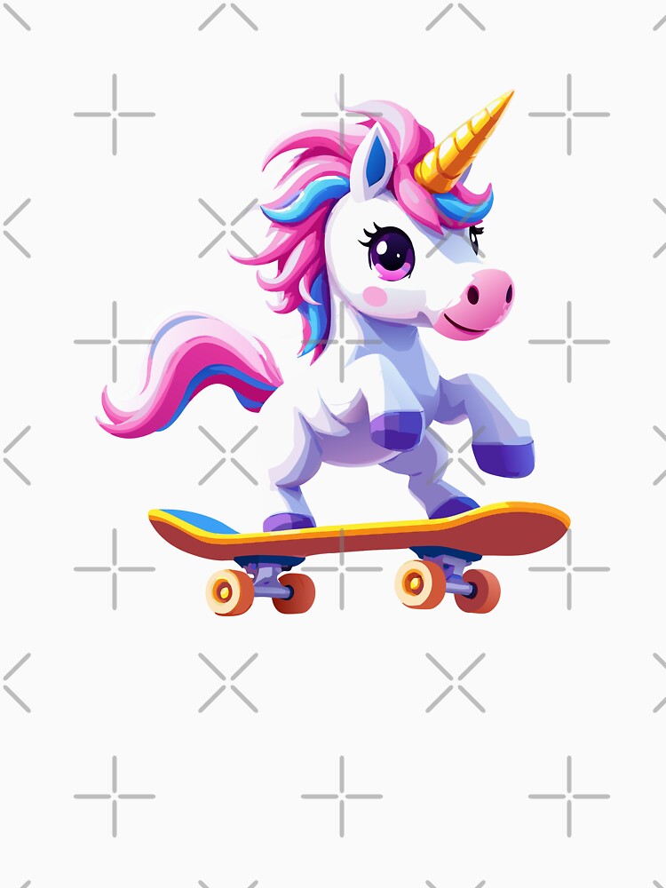 Skater Unicorn | Cute Rainbow Board Rider by NovaProArt T-Shirts, Hoodie, Sweatshirt | BlankRebels.com (Image 3)