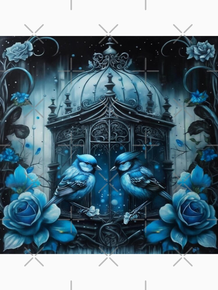 Gothic Blue Birds by Nocturne  Paws T-Shirts, Hoodie, Sweatshirt | BlankRebels.com (Image 2)