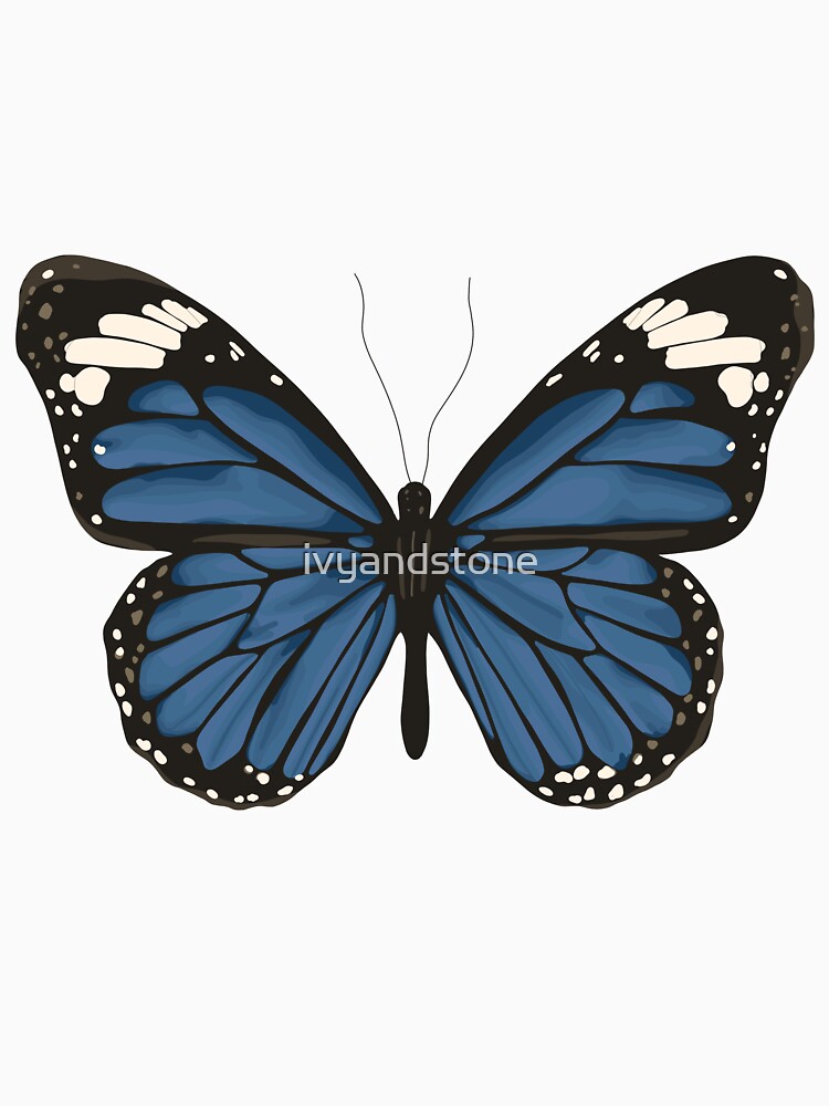 Royal Blue Monarch Butterfly Illustration by ivyandstone T-Shirts, Hoodie, Sweatshirt | BlankRebels.com (Image 3)
