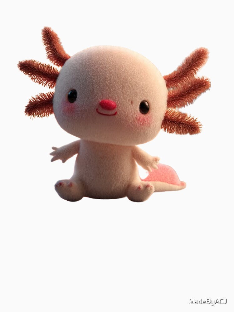 Adorable Kawaii Axolotl Plush – Cute Smiling Amphibian Character by MadeByACJ T-Shirts, Hoodie, Sweatshirt (Image 3)