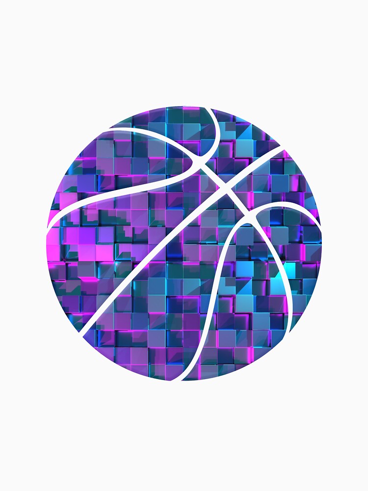 Abstract Basketball Design - Motivational Sports - Purple Blocks Pattern by Gaming x Sports T-Shirts, Hoodie,... (Image 3)