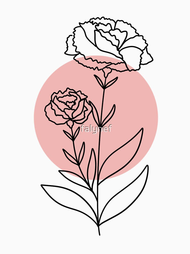Carnation Birth Flower by falynef T-Shirts, Hoodie, Sweatshirt | BlankRebels.com (Image 3)