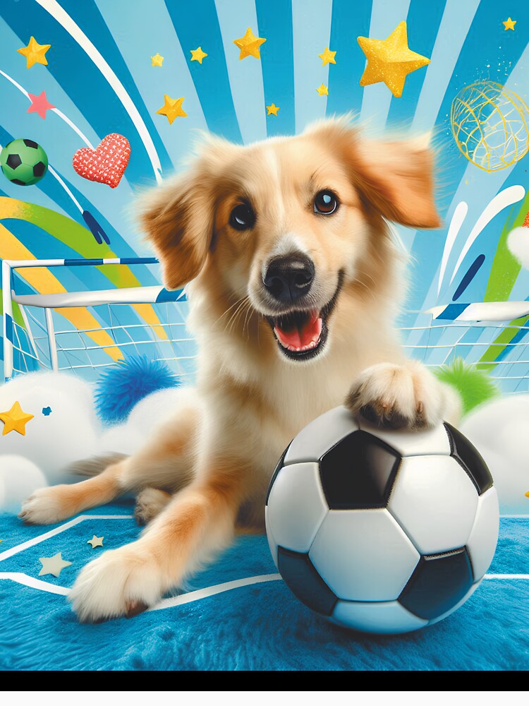 Funny Animals Playing Soccer Football Team, Kids Sports Animal Lover Giftdog soccer player 2 by E.D.CH designs.