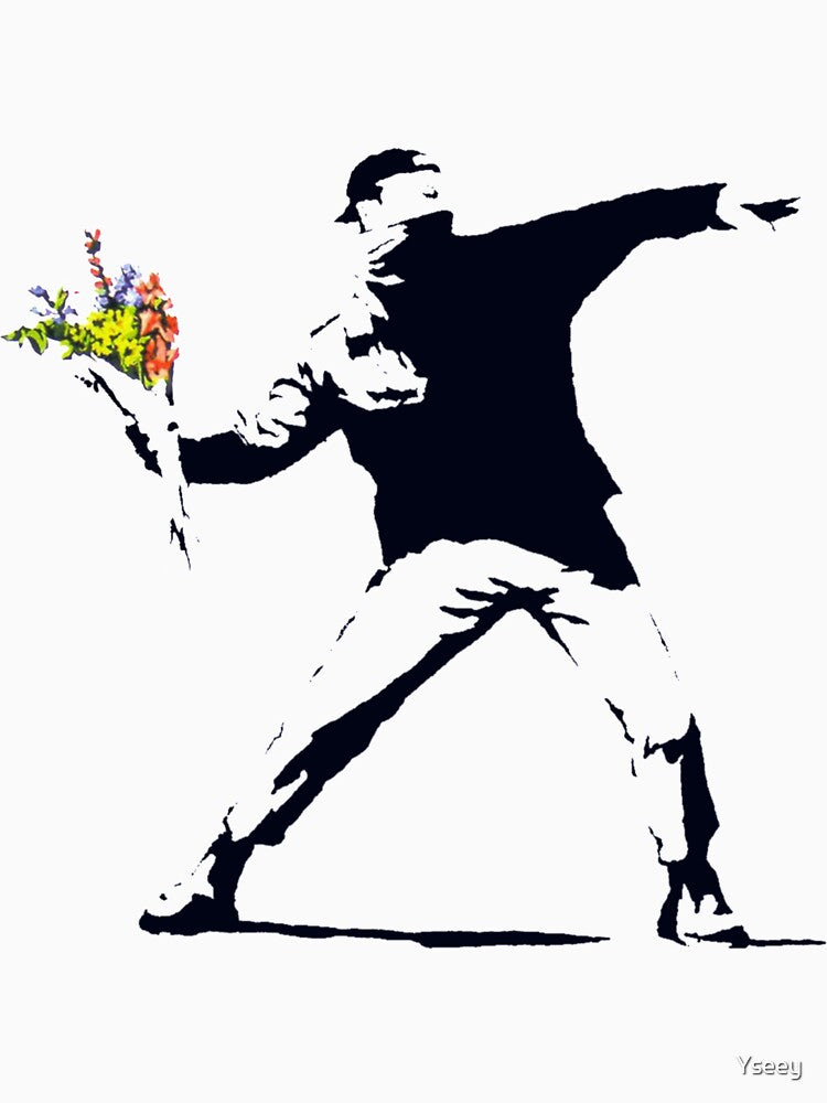Banksy Flower Throw by Yseey