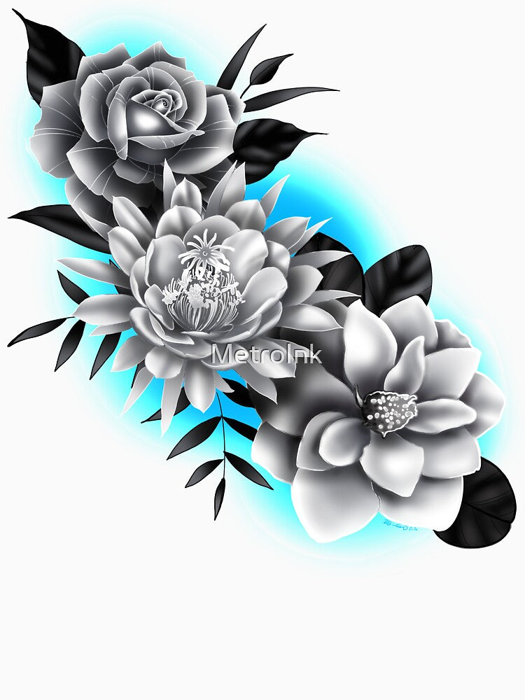 White Flowers by MetroInk T-Shirts, Hoodie, Sweatshirt | BlankRebels.com (Image 3)