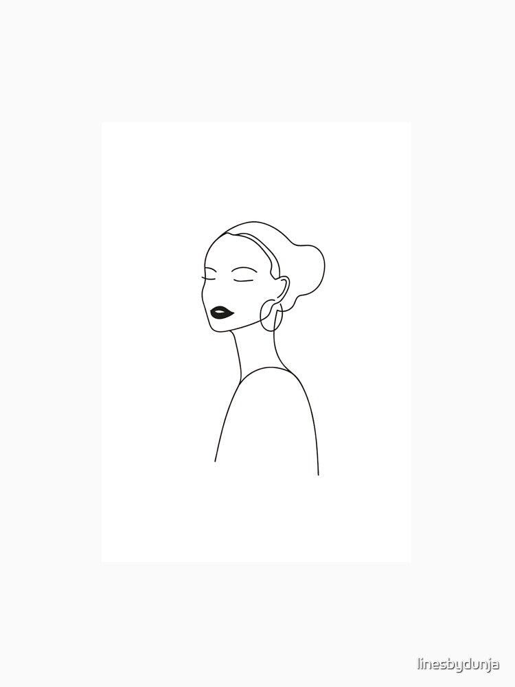 Minimal Line Art Woman Portrait by linesbydunja T-Shirts, Hoodie, Sweatshirt | BlankRebels.com (Image 3)