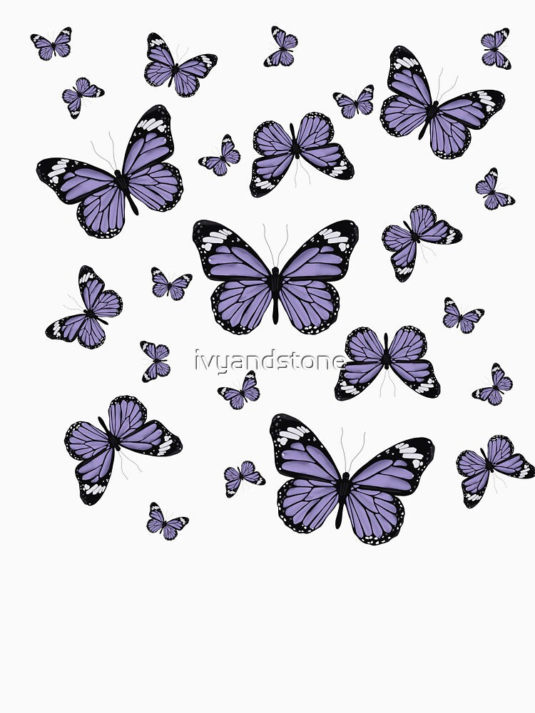 Clutch of Purple Monarch Butterflies Illustration by ivyandstone T-Shirts, Hoodie, Sweatshirt | BlankRebels.com (Image 3)
