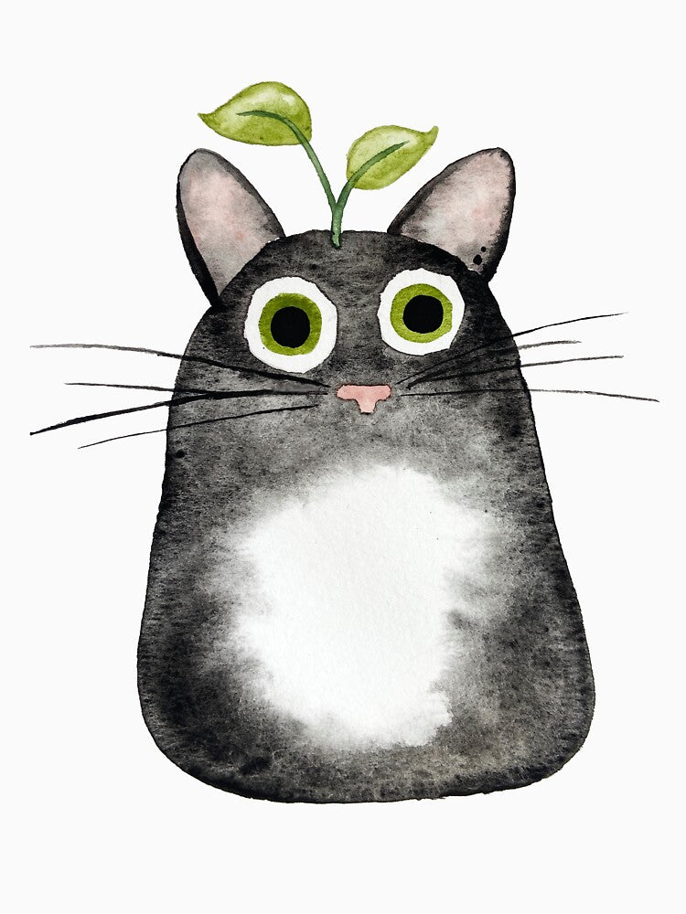 Black Tuxedo Cat with Plant by Hannah Smolensky T-Shirts, Hoodie, Sweatshirt | BlankRebels.com (Image 3)