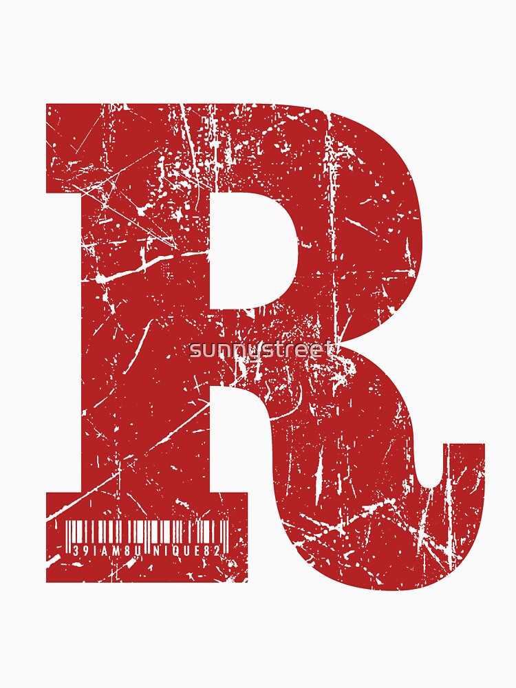 Red Grunge Monogram Letter "R" I Am Unique by SunnyStreet T-Shirts, Hoodie, Sweatshirt | BlankRebels.com (Image 3)