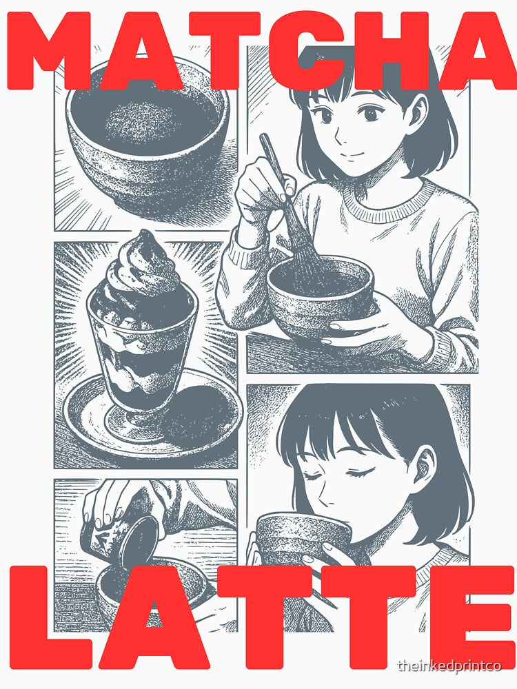 Matcha Latte Manga Panel Tee – Japanese Aesthetic by theinkedprintco Hoodie, Sweatshirt | BlankRebels.com (Image 3)