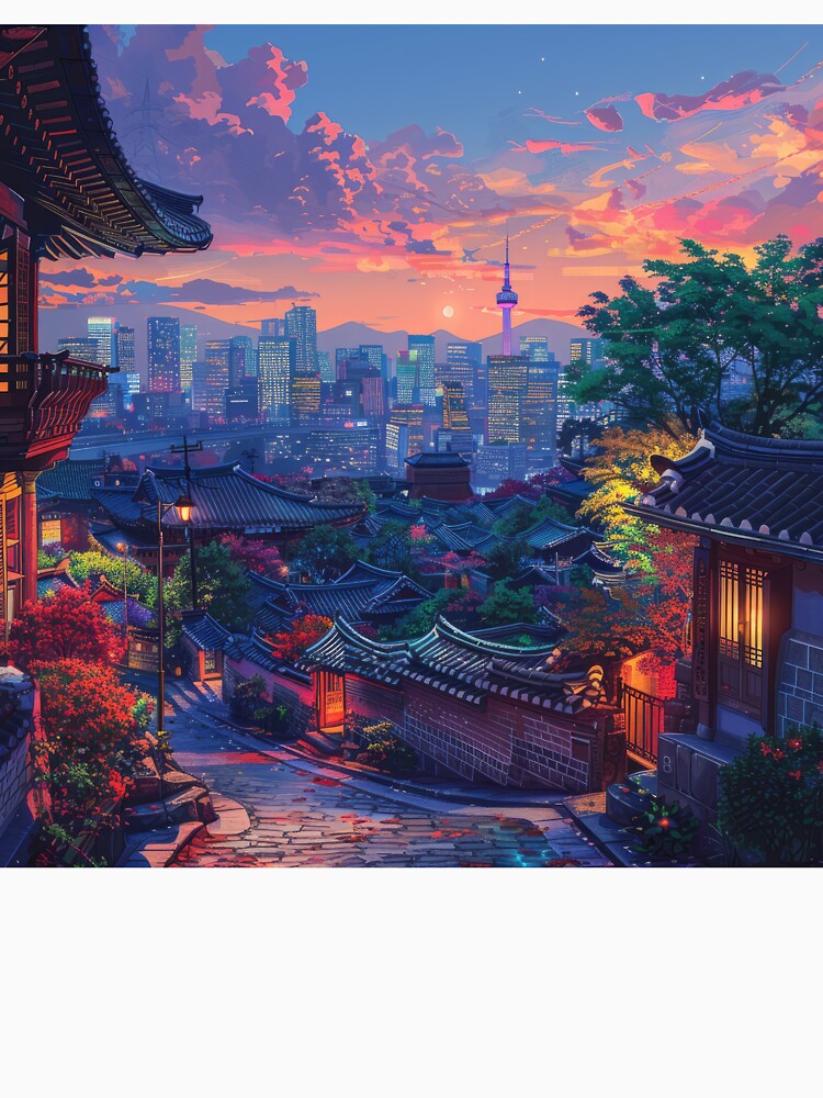Seoul at Sunset by Shutter-Dragon T-Shirts, Hoodie, Sweatshirt | BlankRebels.com (Image 3)