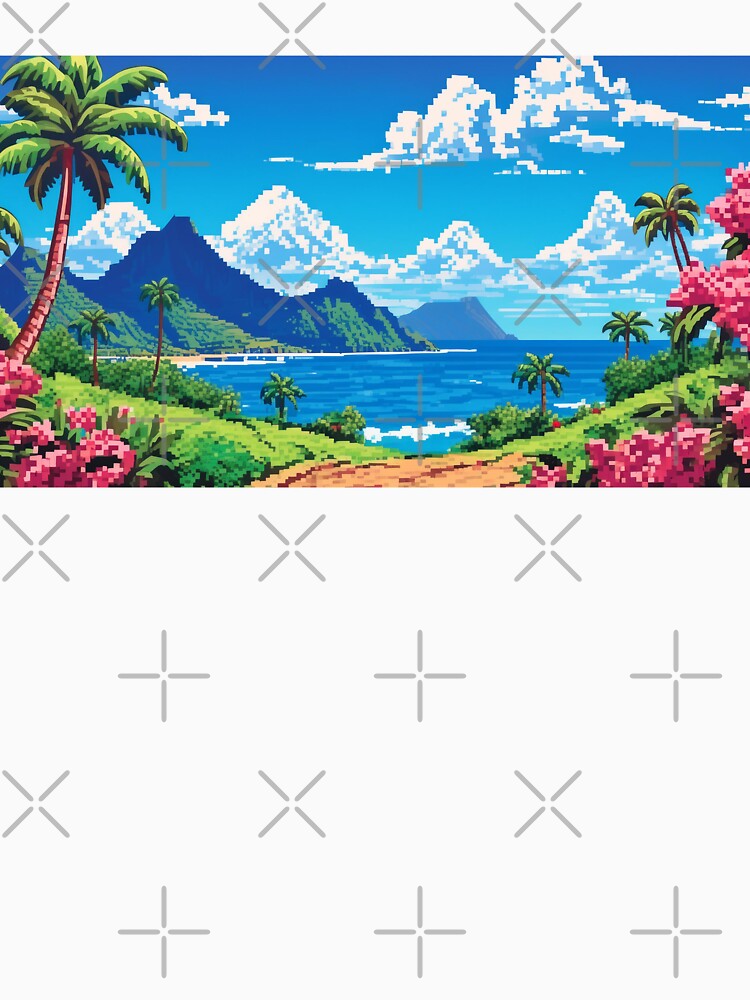 Island Pixel Art Beautiful Landscape vol.2 by ilomuilo T-Shirts, Hoodie, Sweatshirt | BlankRebels.com (Image 3)