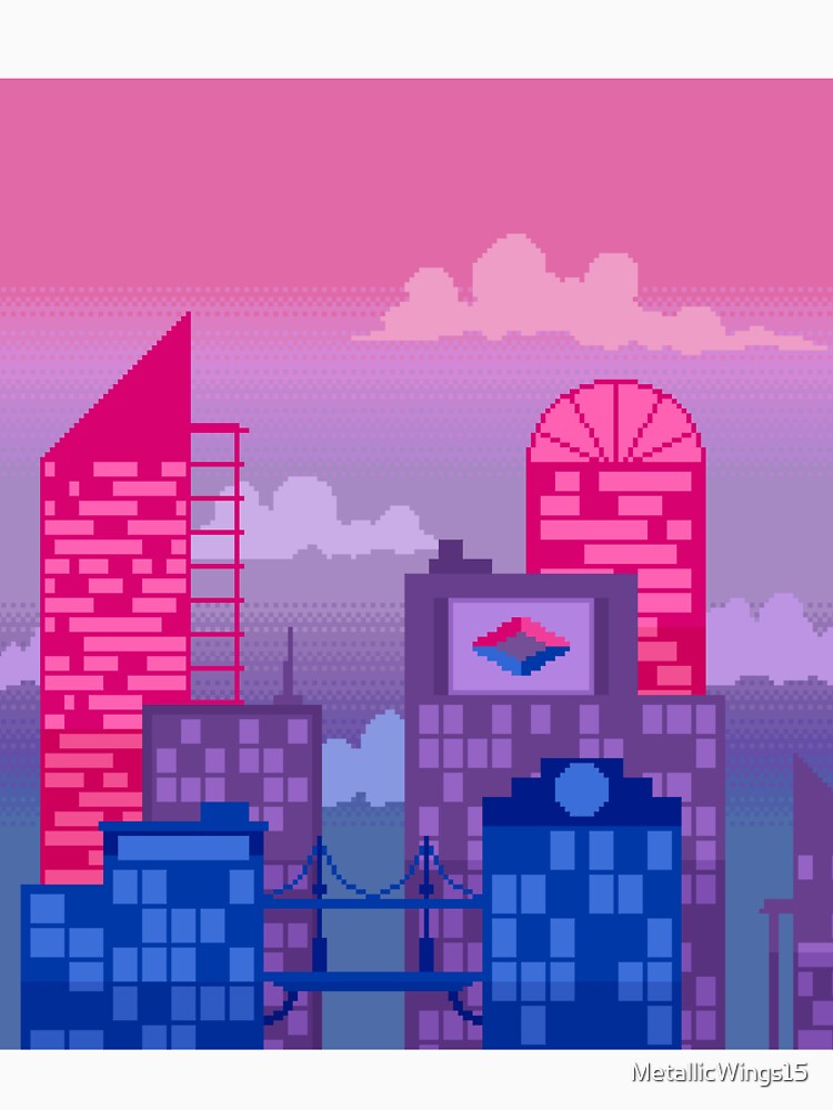 Pixel Bi Pride City by MetallicWings15 T-Shirts, Hoodie, Sweatshirt | BlankRebels.com (Image 3)