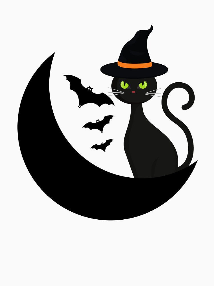 Black cat Halloween design by Season's  Store T-Shirts, Hoodie, Sweatshirt | BlankRebels.com (Image 3)