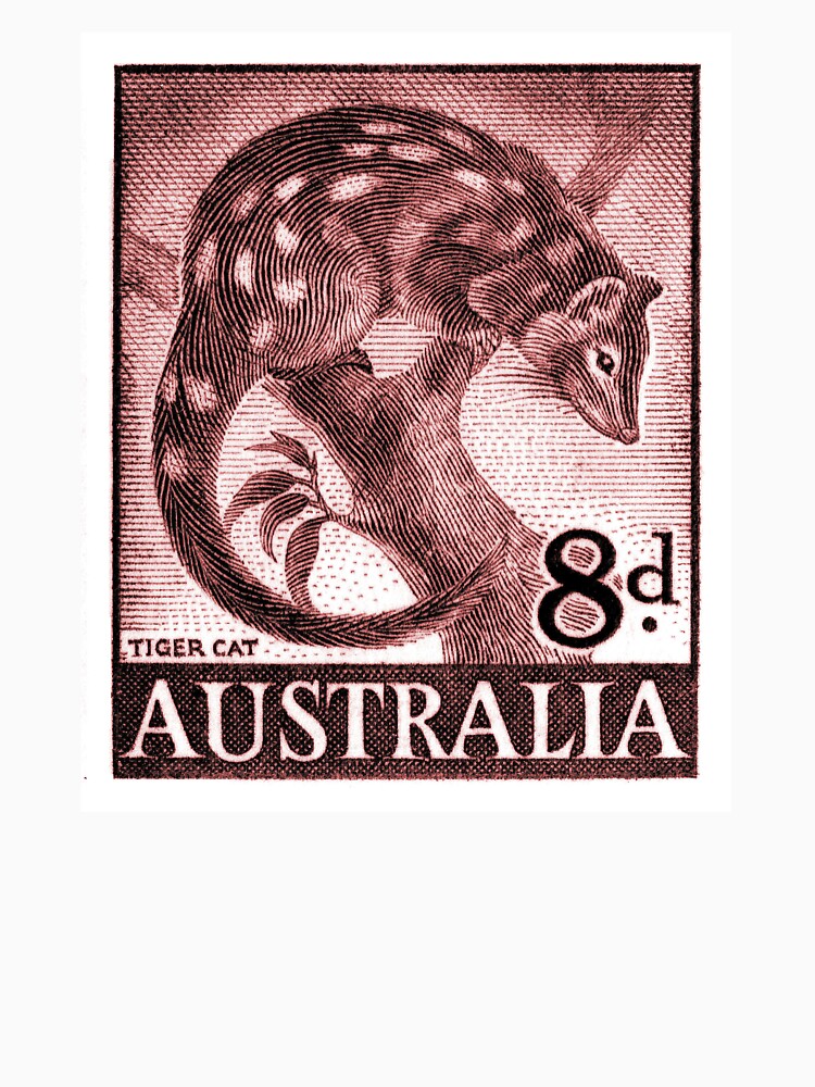 1959 Australia Tiger Cat Postage Stamp by retrographics