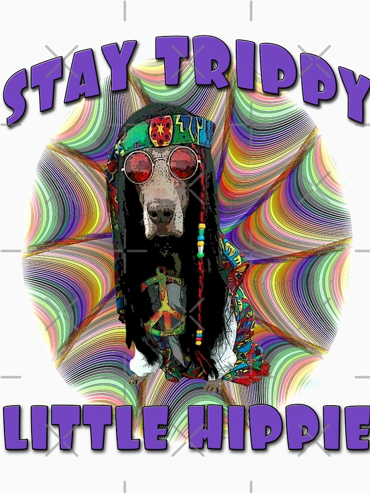 Funny High Hippie Dog Stay Trippy Little Hippie Rainbow by UniQueensShop T-Shirts, Hoodie, Sweatshirt (Image 3)