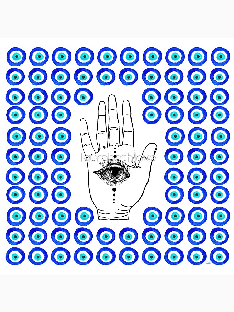Hamsa Evil Eye Hand Eye on white by laurabethlove T-Shirts, Hoodie, Sweatshirt | BlankRebels.com (Image 3)