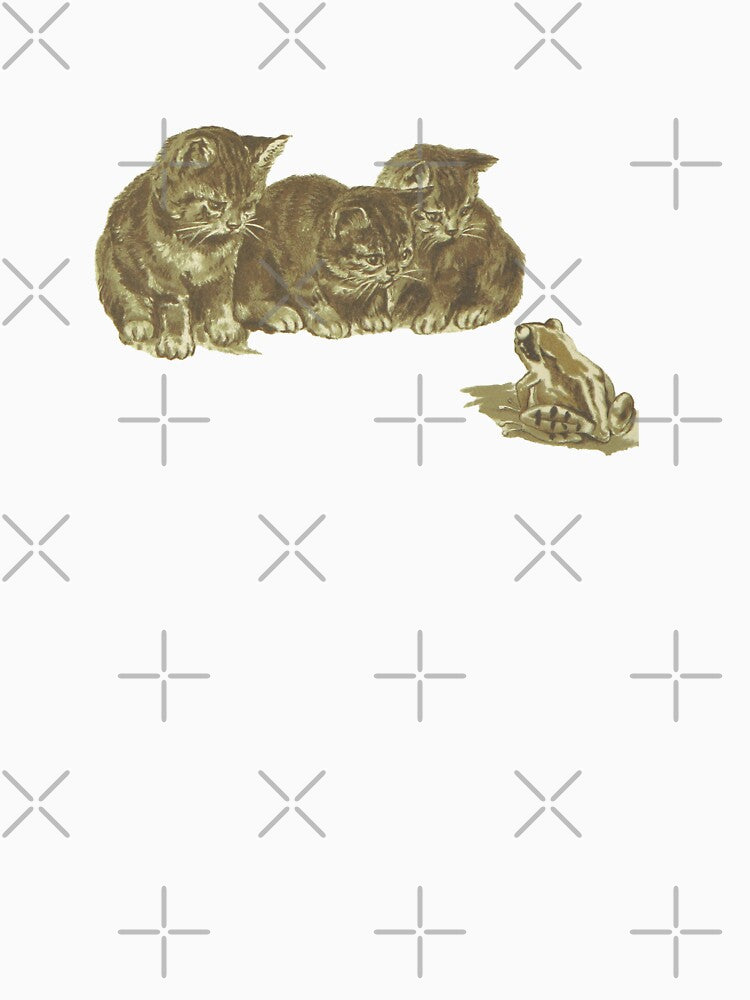 Funny Cats and Frog Vintage Illustration by bookishneighbor T-Shirts, Hoodie, Sweatshirt | BlankRebels.com (Image 3)