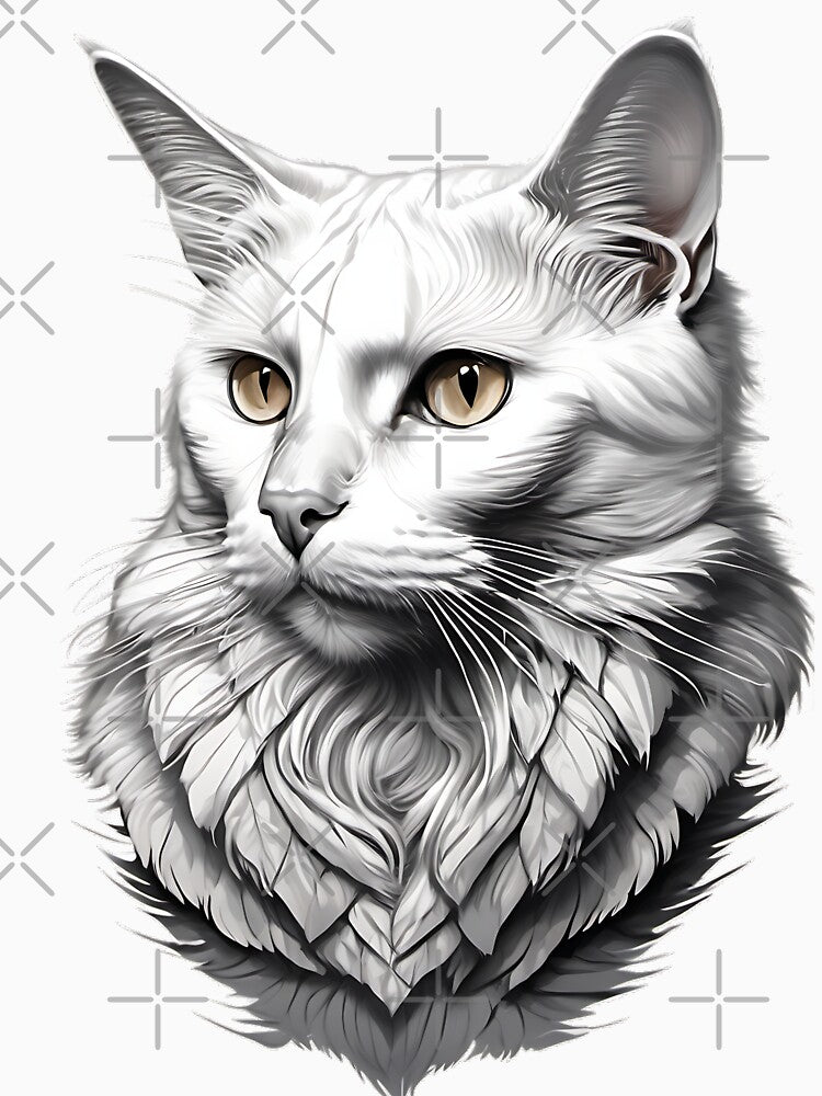 White Cat Portrait by KaiLabsArt T-Shirts, Hoodie, Sweatshirt | BlankRebels.com (Image 3)