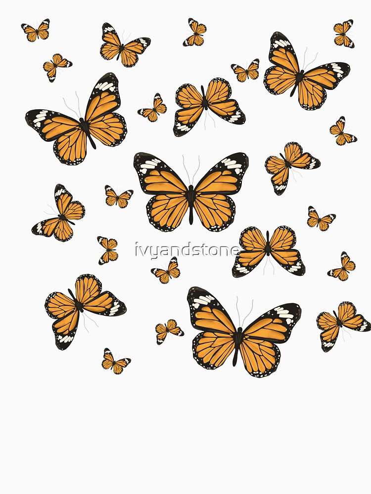 Clutch of Orange Monarch Butterfly Illustration by ivyandstone T-Shirts, Hoodie, Sweatshirt | BlankRebels.com (Image 3)