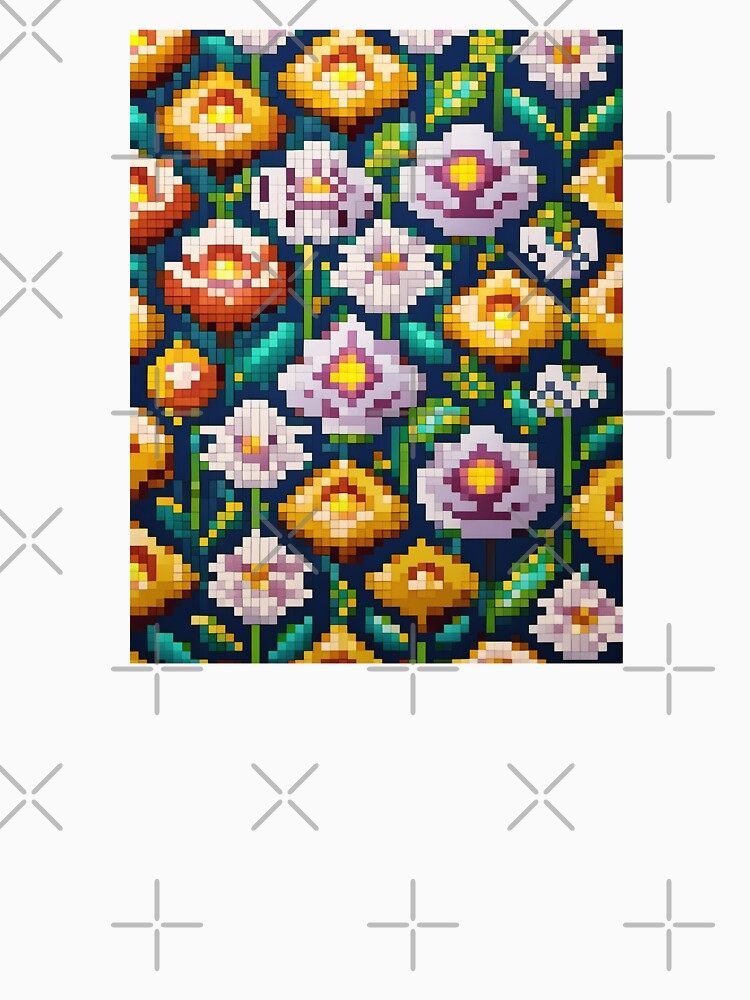 pixel flower pattern 2 by ilomuilo T-Shirts, Hoodie, Sweatshirt | BlankRebels.com (Image 3)