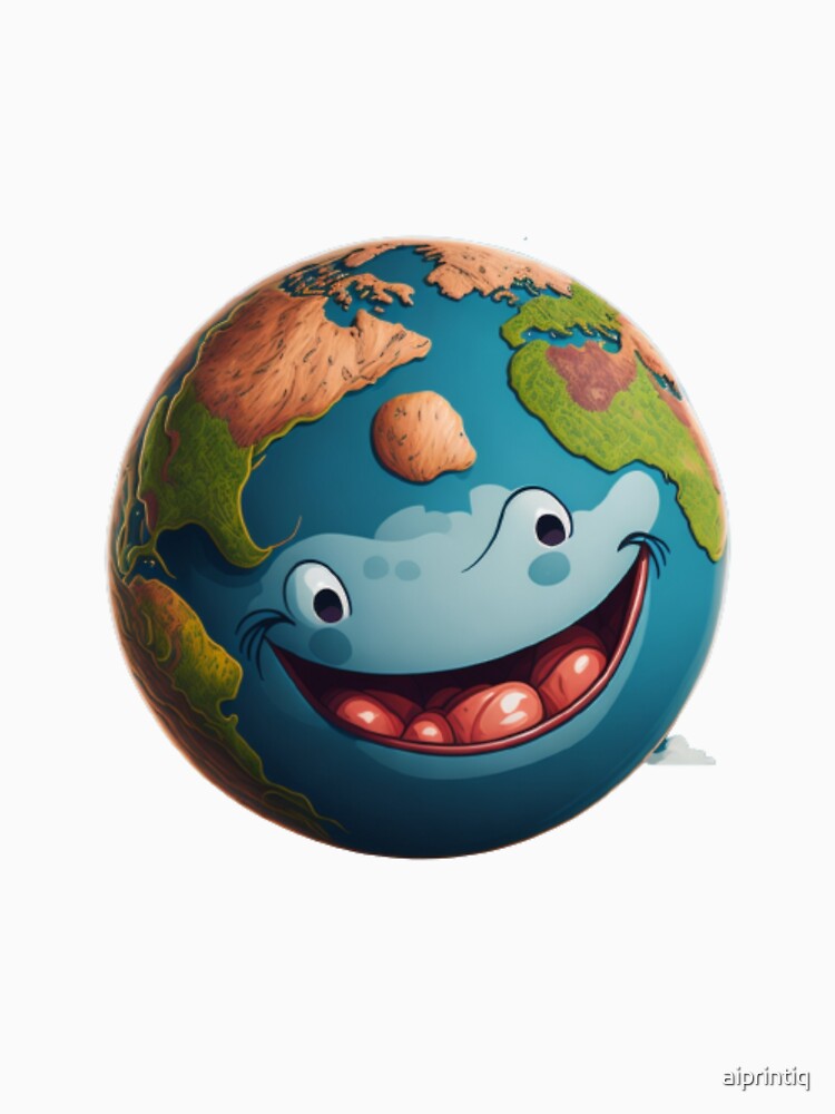 Happy Earth - Cute and Positive Illustrationn by aiprintiq T-Shirts, Hoodie, Sweatshirt | BlankRebels.com (Image 3)