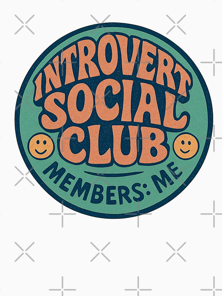 Introvert Social Club Funny Introvert Gift Anti Social Humor Sarcastic Quote Vintage Badge by... (Image 3)