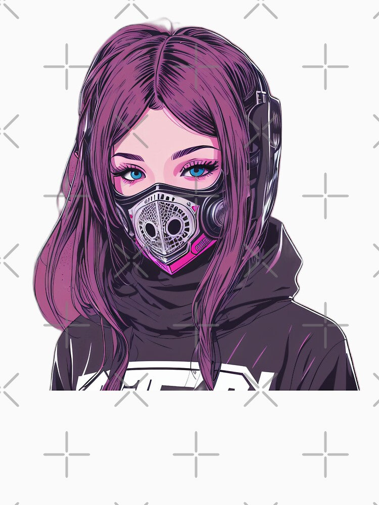 Masked cyberpunk girl by Viesii