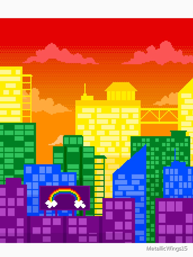 Pixel Gay Pride City by MetallicWings15 T-Shirts, Hoodie, Sweatshirt | BlankRebels.com (Image 3)