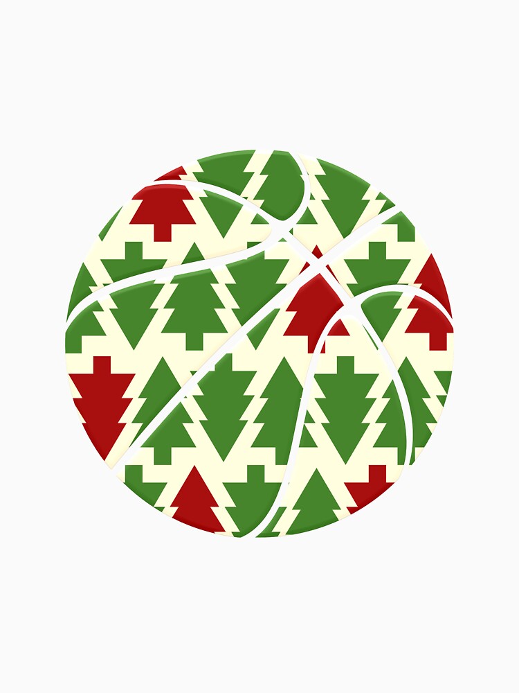 Abstract Basketball Design - Motivational Sports - Christmas Trees - Red Green by Gaming x Sports T-Shirts,... (Image 3)