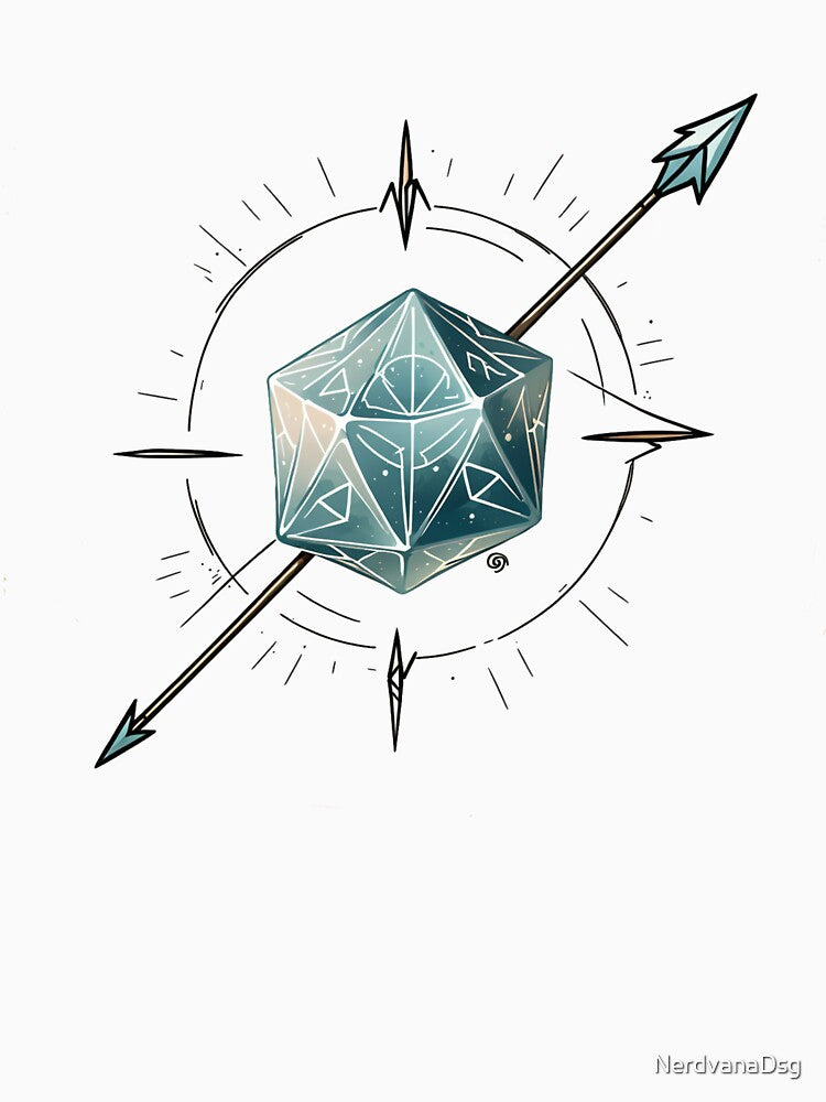 Critical Compass – D20 Arrow Design for Roleplaying Fans by NerdvanaDsg T-Shirts, Hoodie, Sweatshirt (Image 3)