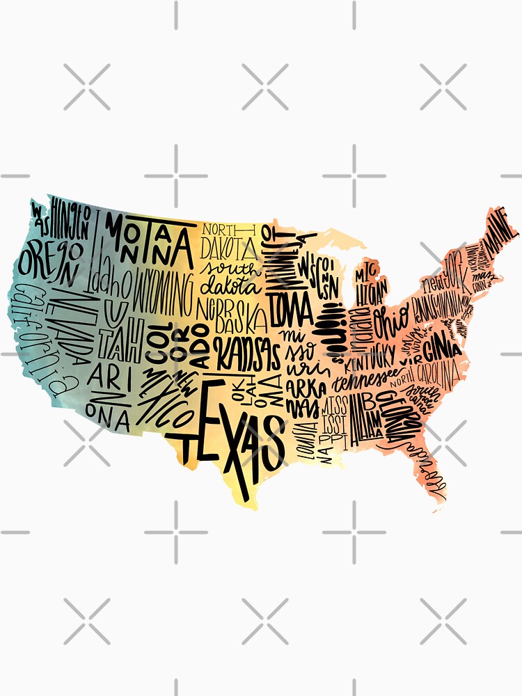 Rainbow Lettered USA by Egodcounseling T-Shirts, Hoodie, Sweatshirt | BlankRebels.com (Image 3)