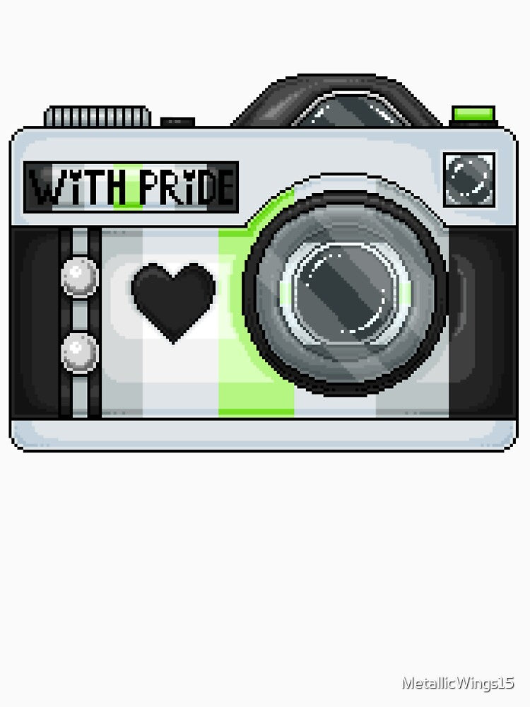 Agender Pride Pixel Camera T-Shirts, Hoodie, Sweatshirt