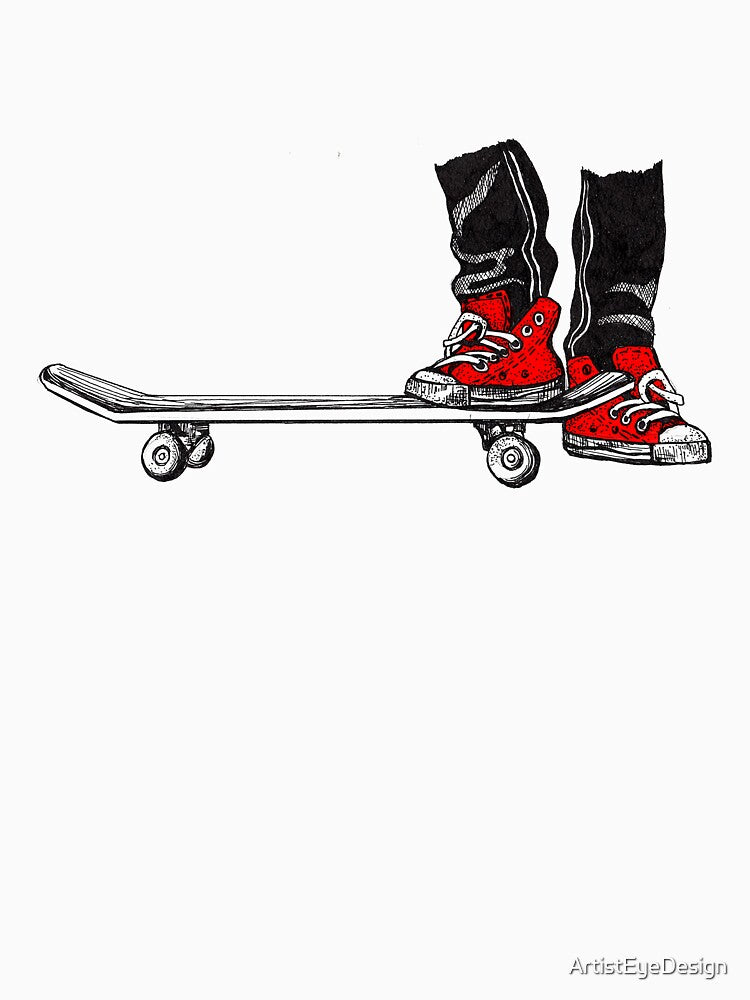Red Shoes and Skateboard by ArtistEyeDesign T-Shirts, Hoodie, Sweatshirt | BlankRebels.com (Image 3)