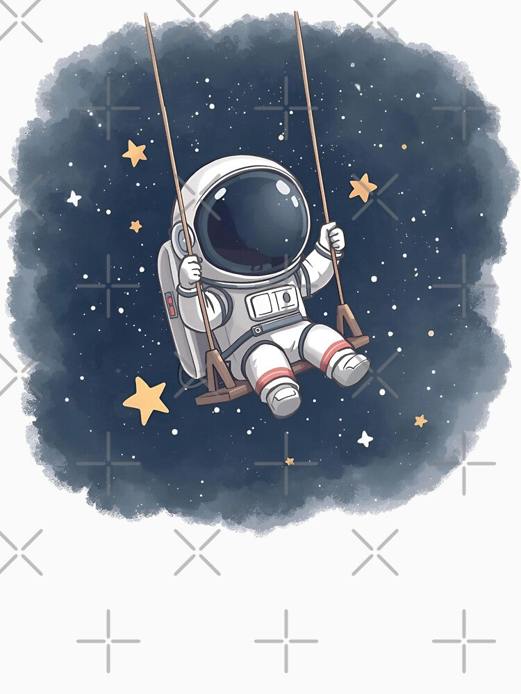 Cute Astronaut on a Space Swing by Moodune T-Shirts, Hoodie, Sweatshirt | BlankRebels.com (Image 3)