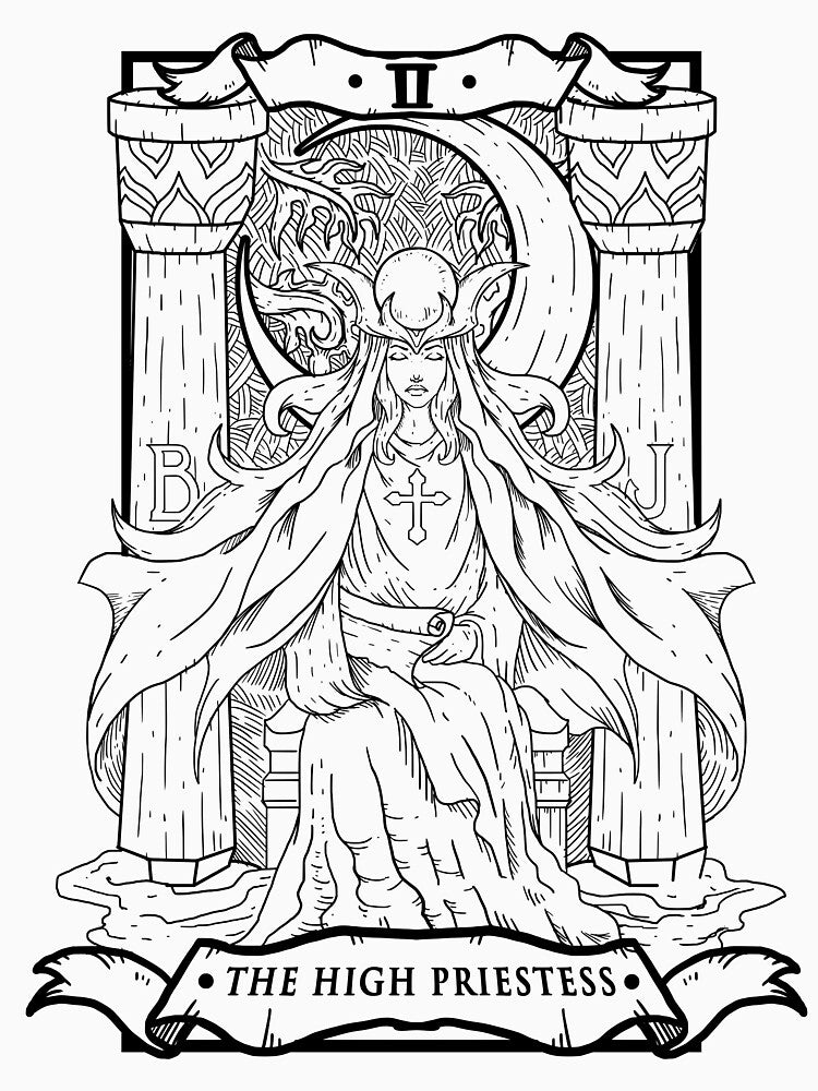Tarot Card The High Priestess by Fabian Manser T-Shirts, Hoodie, Sweatshirt | BlankRebels.com (Image 3)