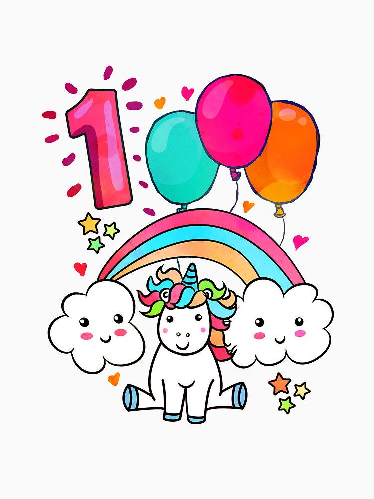 Unicorn 1st Birthday Design by GraphicRhythm T-Shirts, Hoodie, Sweatshirt | BlankRebels.com (Image 3)