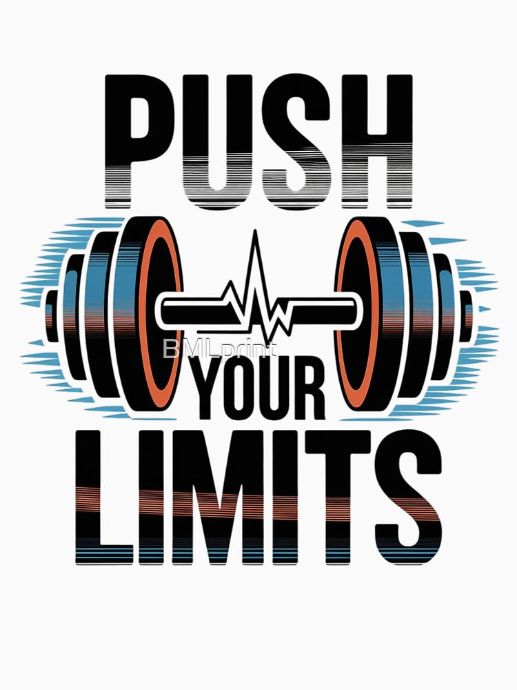 Motivational Fitness design for Gym Lovers | Push Your Limits by BMLprint ⭐⭐⭐⭐⭐ T-Shirts, Hoodie, Sweatshirt (Image 3)