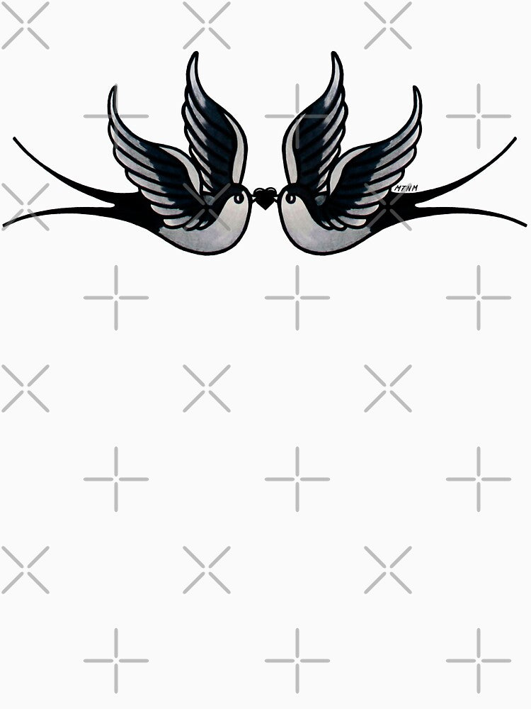 Black pair of swallows tattoo by emeteneme T-Shirts, Hoodie, Sweatshirt | BlankRebels.com (Image 3)