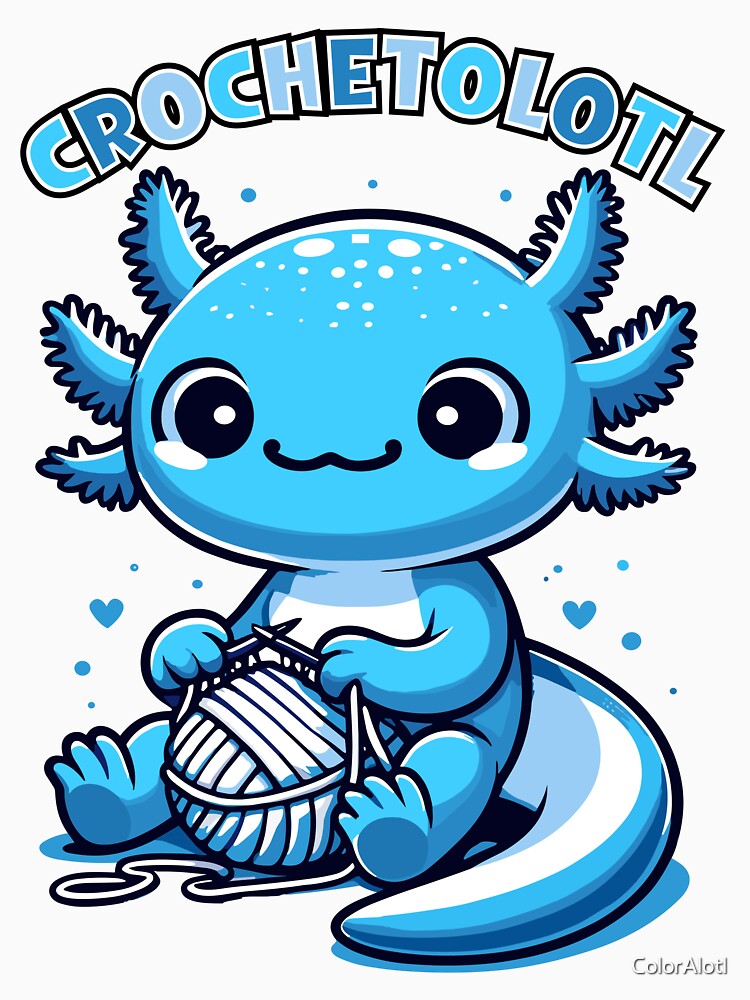 Cute Kawaii Blue Axolotl crochet by ColorAlotl T-Shirts, Hoodie, Sweatshirt | BlankRebels.com (Image 3)