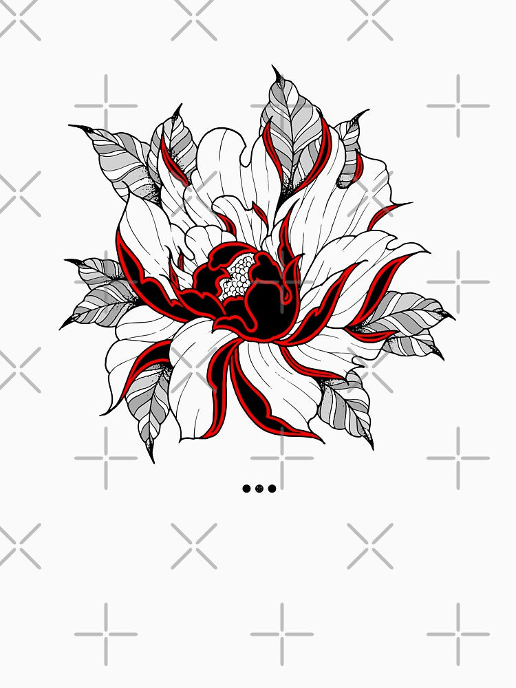 Old School Peony Tattoo by SoulArtLove T-Shirts, Hoodie, Sweatshirt | BlankRebels.com (Image 3)