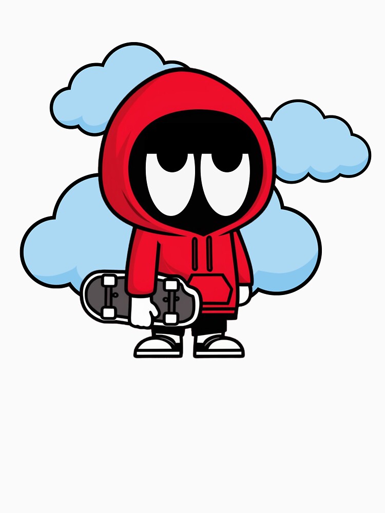 Cool Skater in Red Hoodie - Cartoon Design by MotivaChic