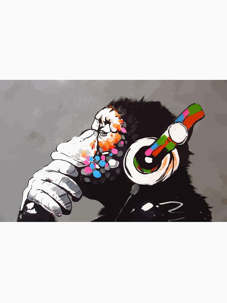 Banksy DJ Monkey Thinker with Headphones by bufumofo T-Shirts, Hoodie, Sweatshirt | BlankRebels.com (Image 3)