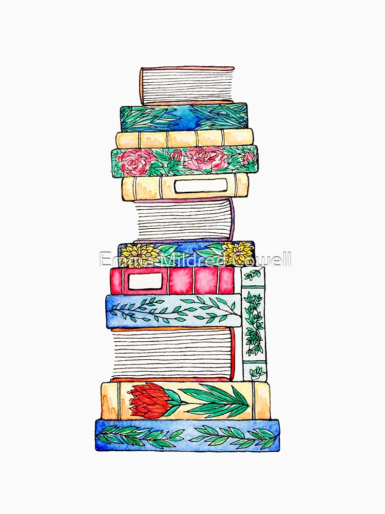 Autumnal Floral Book Stack by Emma Mildred Cowell T-Shirts, Hoodie, Sweatshirt | BlankRebels.com (Image 3)