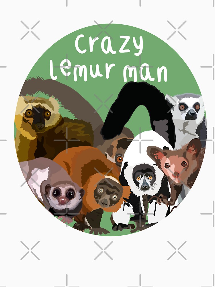 L is for Lemur Man, Crazy Lemur Man Illustration – Wild and Whimsical Madagascar Primate Art Design by... (Image 3)