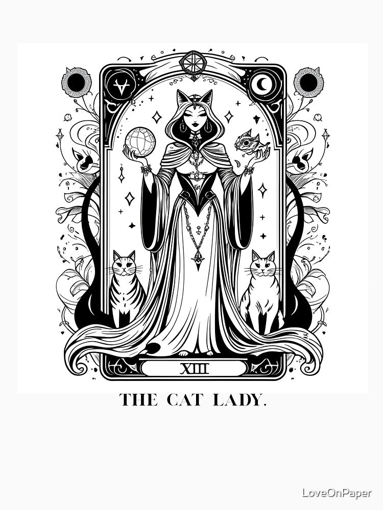 The Cat Lady - Tarot Design by LoveOnPaper T-Shirts, Hoodie, Sweatshirt | BlankRebels.com (Image 3)