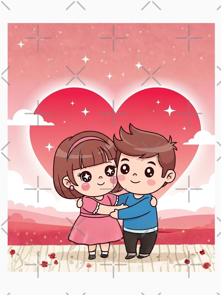 Kawaii Chibi Couple Hugging Romantic Love Art by Innova_Creations T-Shirts, Hoodie, Sweatshirt | BlankRebels.com (Image 3)