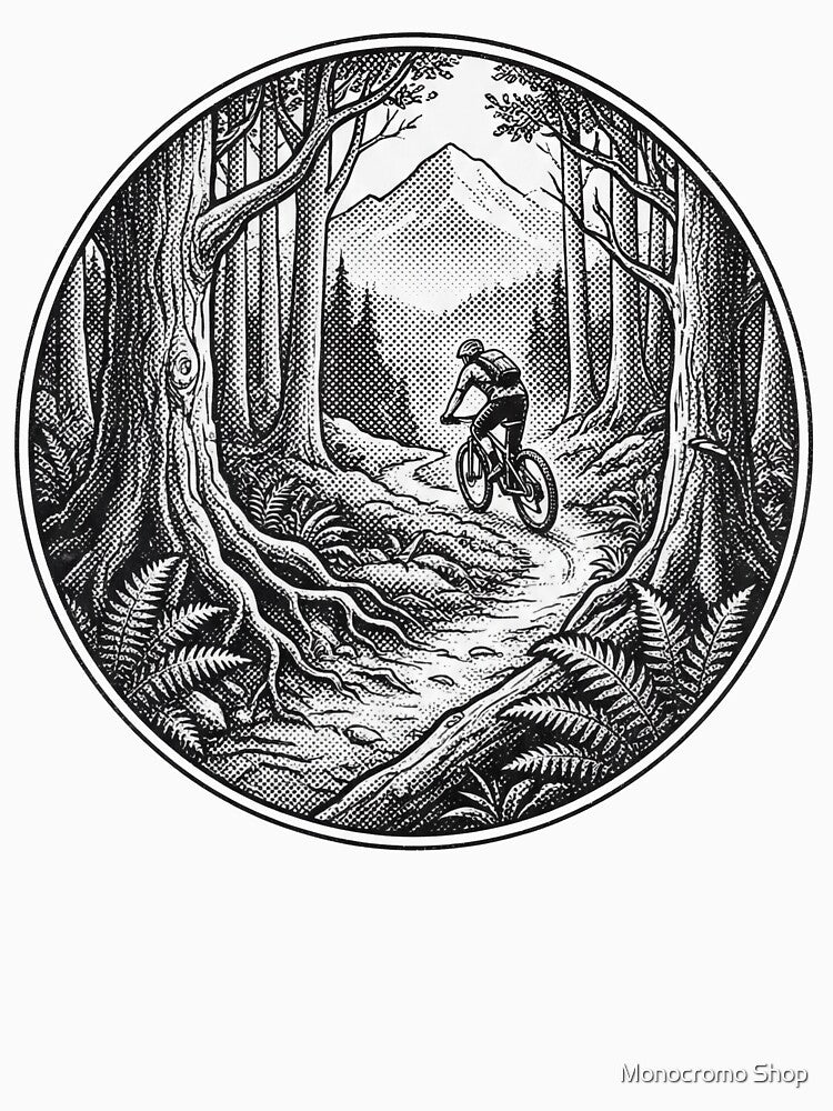 Mountain Biker Cyclist Halftone by Monocromo Shop T-Shirts, Hoodie, Sweatshirt | BlankRebels.com (Image 3)