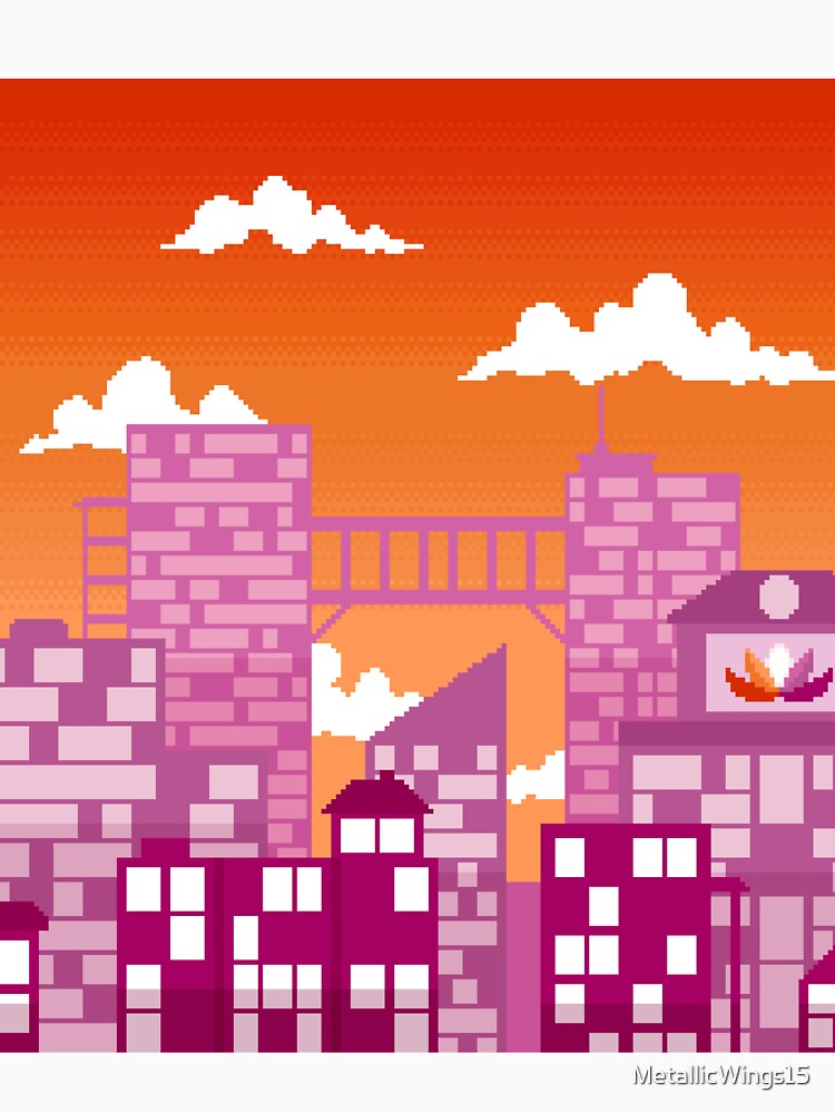 Pixel Lesbian Pride City by MetallicWings15 T-Shirts, Hoodie, Sweatshirt | BlankRebels.com (Image 3)