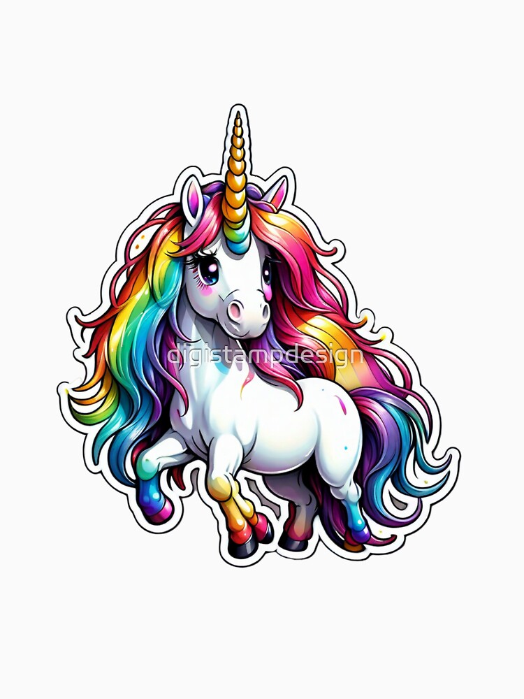 Colorful magical unicorn – Luna Luminous Mane by digistampdesign T-Shirts, Hoodie, Sweatshirt | BlankRebels.com (Image 3)